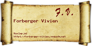 Forberger Vivien névjegykártya